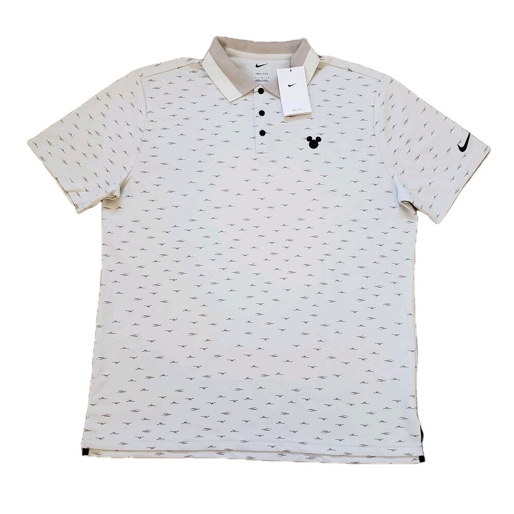 Nike Mickey Mouse Icon Polo Sz Large Mens Disney Grass All Over Print Shirt